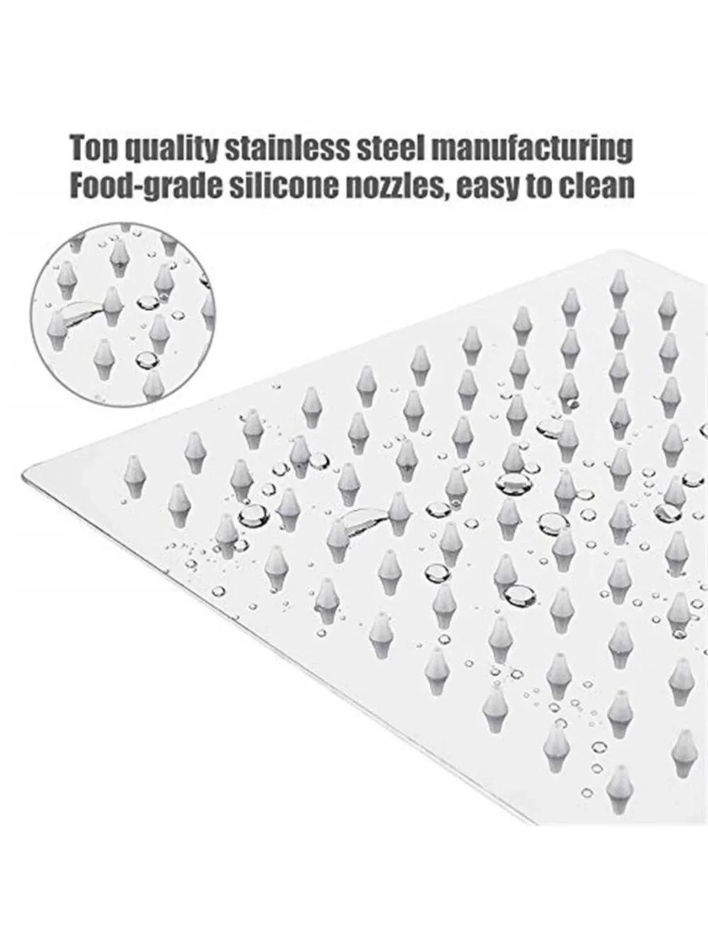 Rain Shower Head High Flow Stainless Steel Square Rainfall Shower 8 Inches